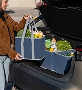 VENO 3 Pack Reusable Grocery Bags, Shopping Bags for groceries, Christmas Tote with Handles and H...