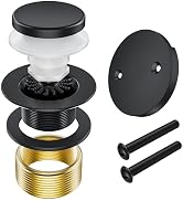 Yaseingoo Matte Black Bathtub Drain Stopper and Overflow Kit, Solid Brass Tip-Toe Bath Tub Drain ...