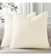 Pallene Faux Fur Plush Fall Throw Pillow Covers 18x18 Set of 2, Luxury Soft Fluffy Cozy Decorativ...
