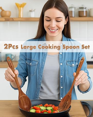 2Pcs Large Cooking Spoon Set