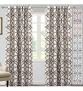 H.VERSAILTEX Blackout Curtains Printed Design 84 Inch Length 2 Panels Set Thermal Insulated Curta...