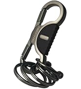 hejojoyzao Keychain Quick Release Spring Car Key Holder with 4 Key Rings and Anti Lost D Ring,Key...