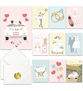 AUDREE Wedding Congratulations Cards with Envelopes, Gold Foil 10 Pack 5x7 | Assorted Modern Card...