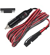 15FT Cigarette Lighter SAE Battery Extension Cable - 12v Cigarette Lighter Plug to SAE Quick Rele...