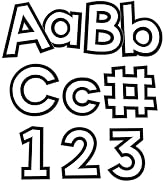 Carson Dellosa Education 219-Piece White with Black Trim Cutout Letters, 4" Upper and Lowercase A...