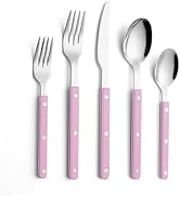 ANNOVA Silverware Set, Retro/Rivet Colorful Stainless Steel Tableware Kitchen Flatware Set Utensi...