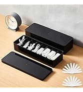 Tatuo 2 Pcs Cable Organizer Box with Wire Ties, Plastic Cord Storage Box with Lid, Electronics Or...