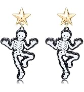 Halloween Earrings Skeleton Earrings for Women Gothic Skull Earring Acrylic Goth Accessories Scre...