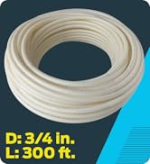 SharkBite 3/4 Inch x 300 Feet White PEX-A, Made in the USA, Flexible Water Pipe Tubing for Plumbi...