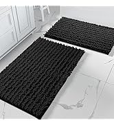 Yimobra Bathroom Rugs Sets 2 Piece, Luxury Chenille Shaggy Bath Carpet, Soft & Thick, Absorbent W...