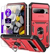 for Google Pixel 8 Pro Case with Camera Cover Slider, 2*Tempered Glass Screen Protectors,Build in...