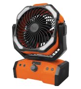 ELZO 30000mAh Camping Fan with LED Light, Max 70H Working, Cordless Portable Rechargeable Desk Te...