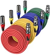 Jozzai XLR Cable 50ft 4 Packs - Premium Balanced Microphone Cable with 3-Pin XLR Male to Female M...
