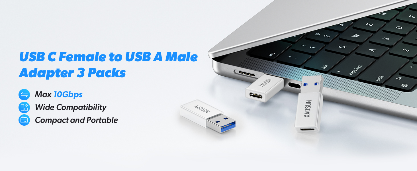 XAOSUN 10Gbps USB to USB C Adapter