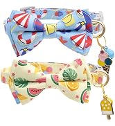 Faygarsle 2 Pack Cute Cat Collar with Bell Breakaway Bowtie Cat Collar for Male Female Cats Soft ...