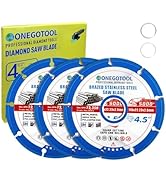 ONEGOTOOL 4-1/2 inch Diamond Cutting Wheels for Angle Grinder Discs Metal Saw Blades Applied to S...