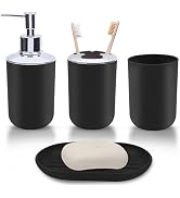 4-Piece Bathroom Accessories Set Plastic Bathroom Accessory Set Toothbrush Holder Toothbrush Cup ...