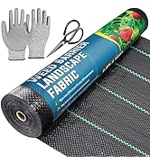 2.5ftx500ft Garden Weed Barrier Landscape Fabric (Including Scissors & Gloves), Large Weed Block ...