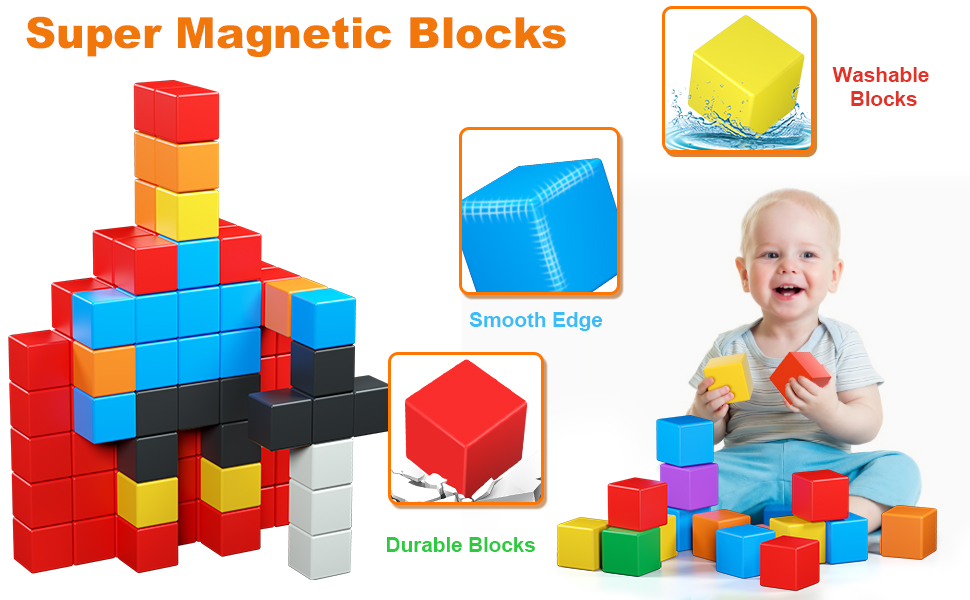 Magnetic Building Blocks For Toddlers STEM Sensory Toys for 3 4 5 6 7 8+ Year Old Boys
