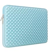 RAINYEAR 14 Inch Laptop Sleeve Diamond Foam Shock Resistant Neoprene Padded Case Fluffy Lining Zi...