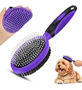 2PCS Pet Grooming Tools - Double-Sided Brush for Shedding and Bathing, Suitable for Short/Long Ha...