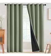 SimpleHome 100% Blackout Curtains for Bedroom,Thermal Insulated Light Sage Grommet Window Drapes ...