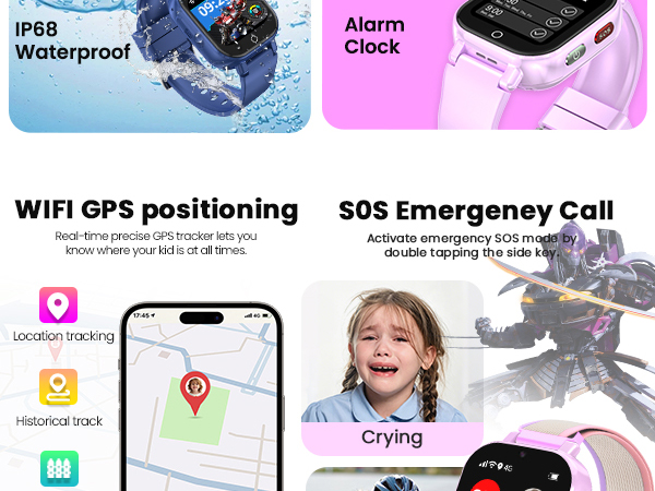 transformer 4g kids smart watch