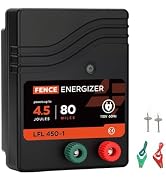 Electric Fence Charger AC Powered 80 Miles 250 Acres, 110 Volt 4.5 Joule Plug-in Electric Fence E...