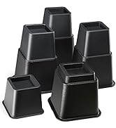 Adjustable Stackable Bed Frame Risers for Elevation & Under-Bed Storage - Heavy-Duty Furniture Ri...