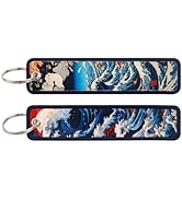 beemorita 2 Pack Motorcycle Keychains Jet Tag Durable Double Side Key Tag Ring for Motorcycles, S...