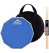 EASTROCK Practice Drum Pad, 12 Inches Double Sided Silent Drum Pad, Rubber Dumb Drum with Drumsti...