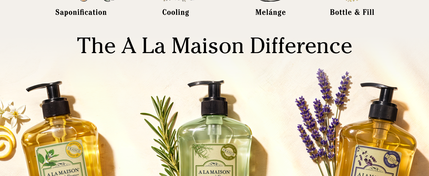 A La Maison Liquid Soap French Triple Milled Traditional Marseille gentle long last refined scent