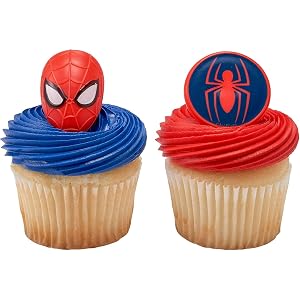 DecoPac Red and Blue Cupcake Ring Decorations