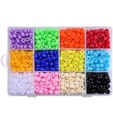 BEADNOVA Pony Beads Bulk Kandi Beads Mixed Color Plastic Rainbow Colors Opaque Assortment Box Set...
