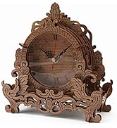 OWNONE1 Wooden 3D Puzzle Clock Model Kit for Adults, DIY Desk Clock, Dark Wooden 3D Puzzles, Craf...