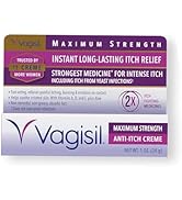 Vagisil Maximum Strength Feminine Anti-Itch Cream with Benzocaine for Women, Helps Relieve Yeast ...