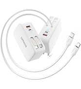 SUPERONE Retractable iPhone Charger, 4-Port USB C Charger Block, iPhone Chargers Fast Charging wi...