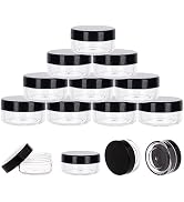 10 Gram Sample Containers with Lids, 10 Pack Sample Jars, Small Cosmetic Travel Containers for Ma...