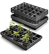 24 Cell Nursery Pots Trays (17"x11"x2") with Plastic Flat Seed Starter Trays, Durable Carrying Se...