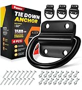 PAMAZY 4PCS Heavy Duty Steel D Rings Tie Down Anchors, Ultra Durable 3500 Pound Breaking Strength...