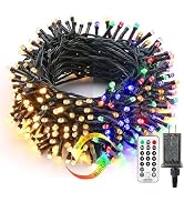 BrizLabs Color Changing Christmas Lights, 115ft 300 LED Christmas String Lights, 11 Modes Warm Wh...
