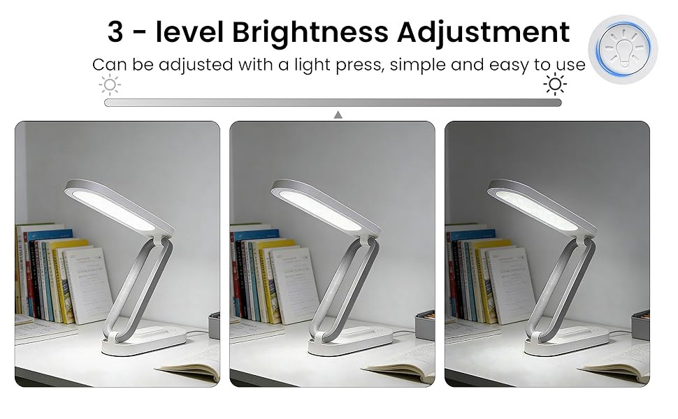 Rechargeable LED Desk Lamp, Foldable Portable Table Light ,Small Desk Lamp,Portable Bedside