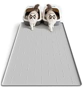 Pieviev Silicone Cat Litter Trapping Mat, 40''x28'' Extra Large Cat Litter Mat, Easy to Clean & S...