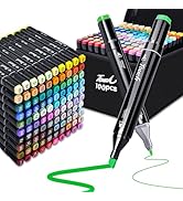 PTAZSCTC 100 Colors Alcohol Markers, Dual Tip Fine & Chisel Pens, Art Markers Sketch Pens Permane...