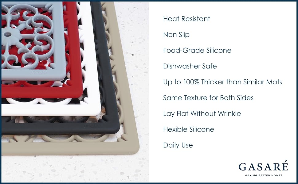 Silicone Trivets - Heat Resistant - Non-Slip - Countertop Protector