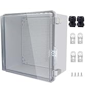 IP67 Waterproof Junction Box, ABS Plastic Electrical Enclosure with Stainless Steel Latch, Hinged...