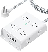 Surge Protector Power Strip - 8 Widely Outlets with 4 USB Ports(1 USB C Outlet), Addtam 3-Side Ou...