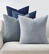 Topfinel Navy Throw Pillows Covers for Couch-18" x 18" Set of 4-Multi Marine/Dusty/Grey/Blue Comb...