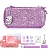 Switch Lite Carrying Case, innoAura Switch Lite Accessories Set with Shiny Switch Lite Bag, Switc...