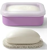 AIMAIAIMAI Enhanced Leak Proof Travel Soap Container, Compact Silicone Travel Soap Holder with Dr...